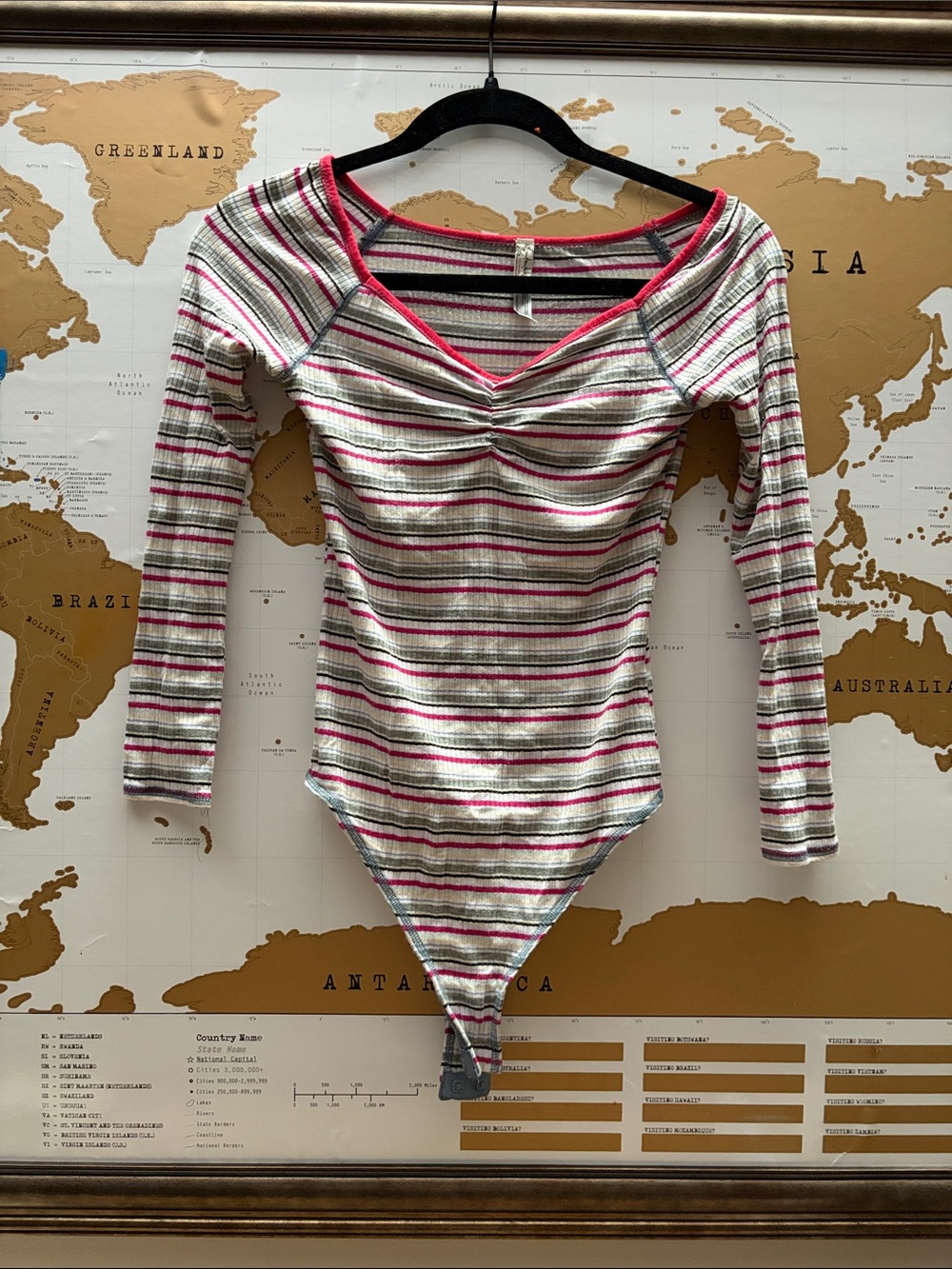 Intimately by Free People Striped Long-Sleeve Bodysuit